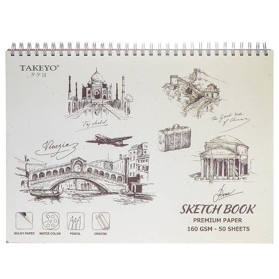 01 quyển Vở Vẽ Lò Xo Takeyo A3 50 Tờ 8526