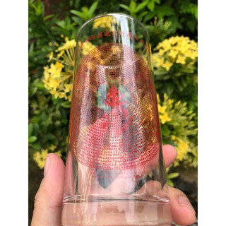 Ly Chú Lăng Nghiêm ( Phạn Tự) Màu Đỏ - Pháp Bảo Phật Giáo  - Đồ Thờ Cúng - Ly Thuỷ Tinh
