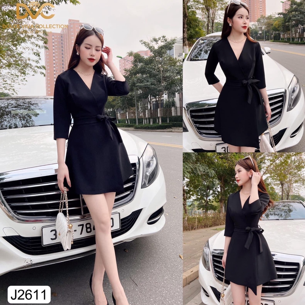 J2611 Jumpsuit đen cổ V tay lỡ sang chảnh - (DVC&amp;ACC) Dolce viva colection