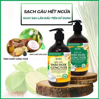 Dầu Gội - Xả thảo dược gừng dừa hữu cơ  (440ml/chai)