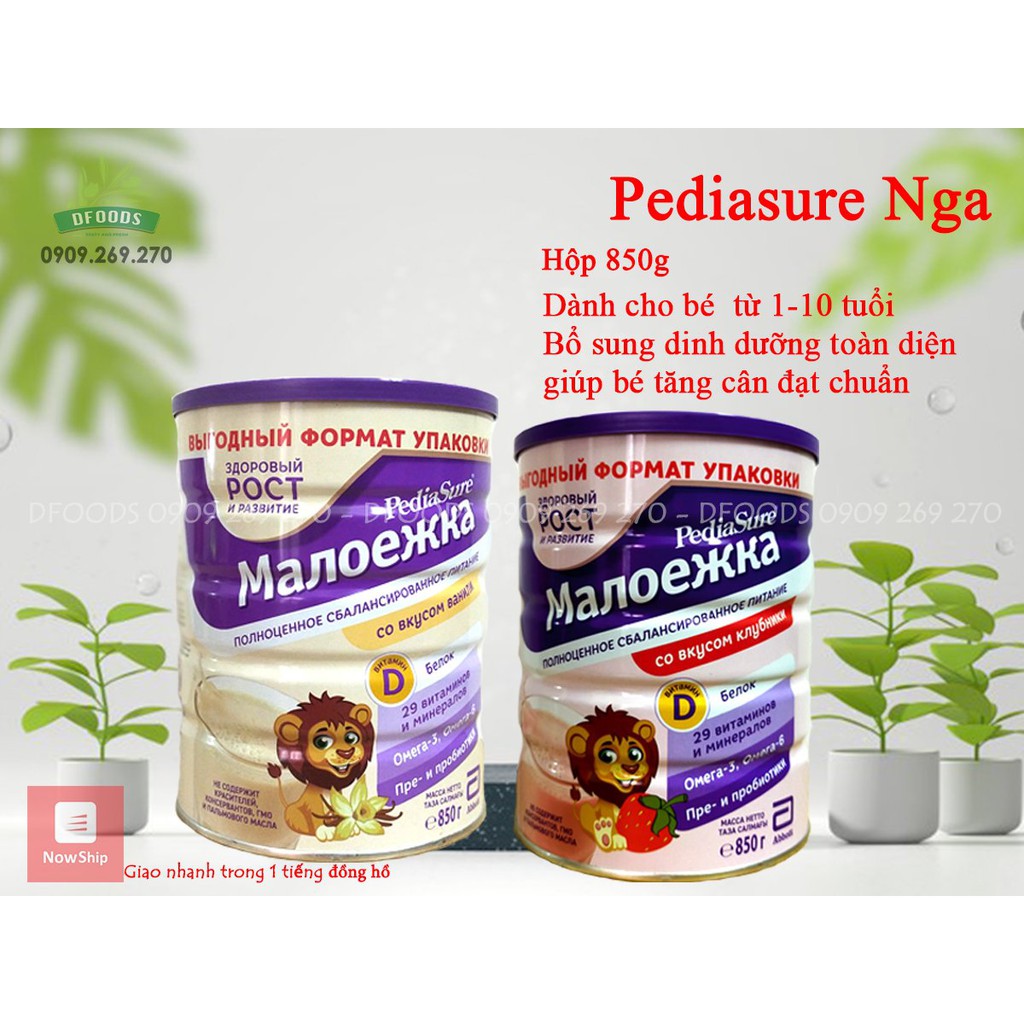 [Mẫu Mới, Trọng Lượng Lớn, Giá Tiết Kiệm] Sữa Peadiasure Nga Cao Năng Lượng Tăng Cân Chiều Cao Vị Socola Vani, Dâu, 850g