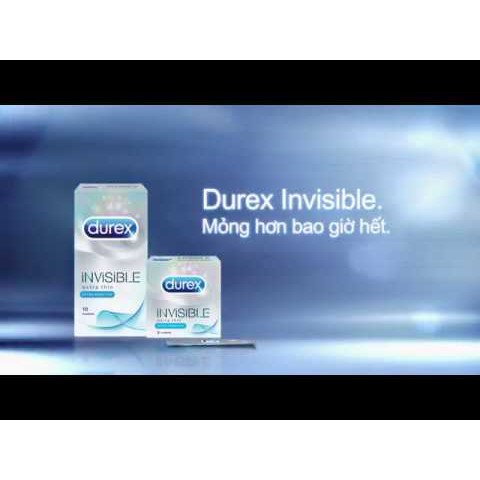 [ TĂNG KHOÁI CẢM ] Bao Cao Su Siêu Mỏng DUREX INVISIBLE Hộp 3 Cái ( Chính Hãng 100%)