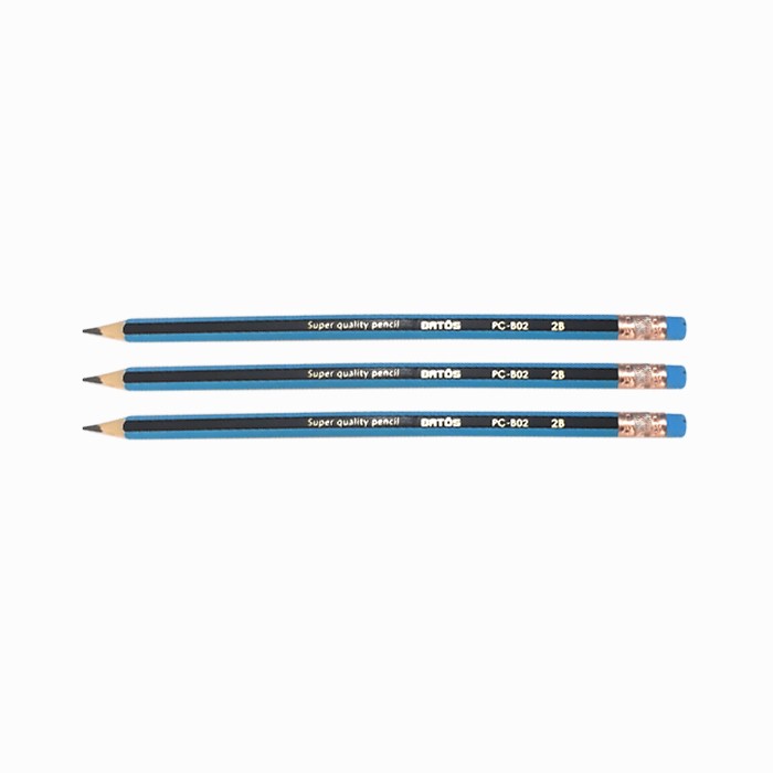 Bút chì gỗ Batos PC-2B 12 chiếc/ hộp - Thích hợp để ghi chép, vẽ nháp, học tập...