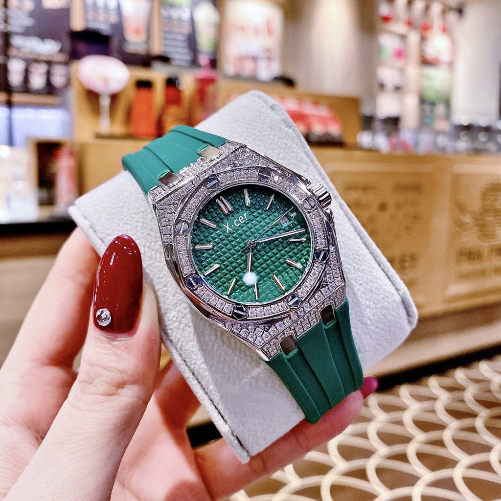 Đồng Hồ Nữ X-cer B0604 - Dây Cao Su - Vỏ Silver , Máy Quartz - Pin , Size 36mm