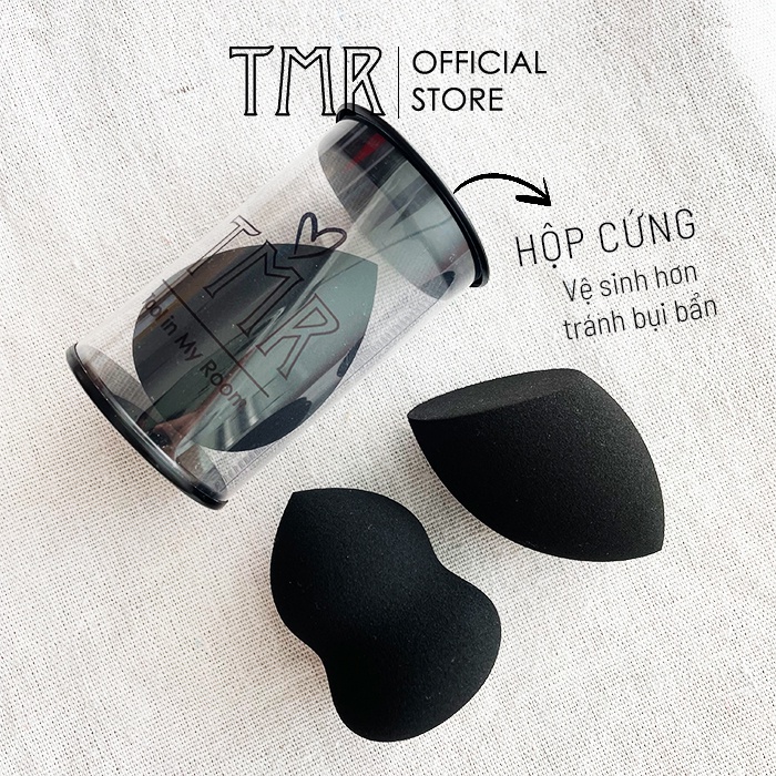 Bông Mút Tán Nền Đa Năng TMR Makeup, Premium Black 3 Loại Giọt Nước, Hồ Lô, Oval Vát, Màu Đen Cao Cấp