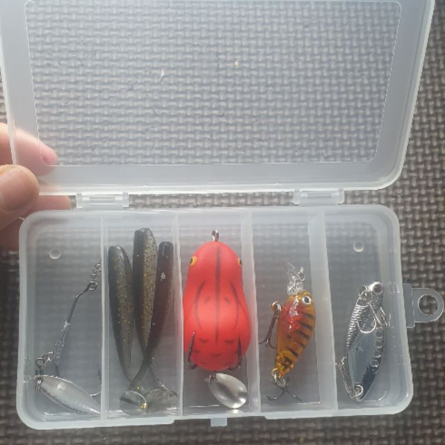 alo Bộ combo hộp 5 mồi lure đa dạng sống động siêu bền