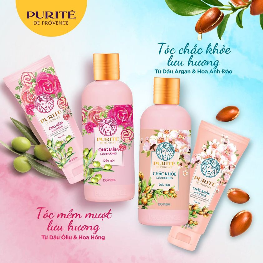 Bộ  Dầu Gội Xả Thiên Nhiên Purité Óng Mềm Lưu Hương