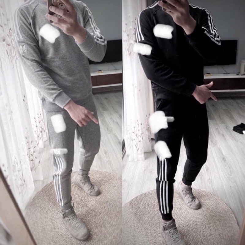 BÁN SỈ BỘ THỂ THAO Đ.A.S NỈ BÔNG 2 MÀU ĐEN GHI CHO NAM