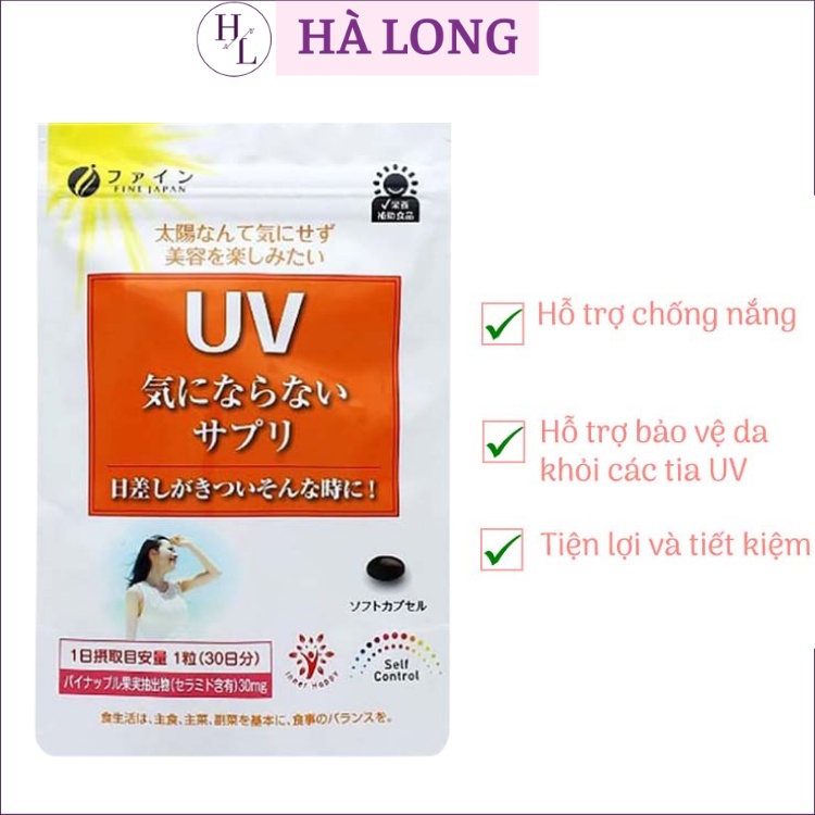 Viên Uống UV Care Plus hỗ trợ chống Nắng Fine Japan Nhật Bản túi 30 viên