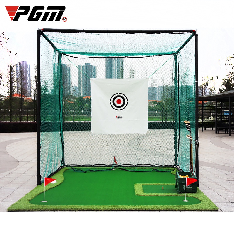 Khung lưới tập golf lồng tập PGM trong nhà hoặc ngoài trời innox tiện lợi 3x3x3m LT008