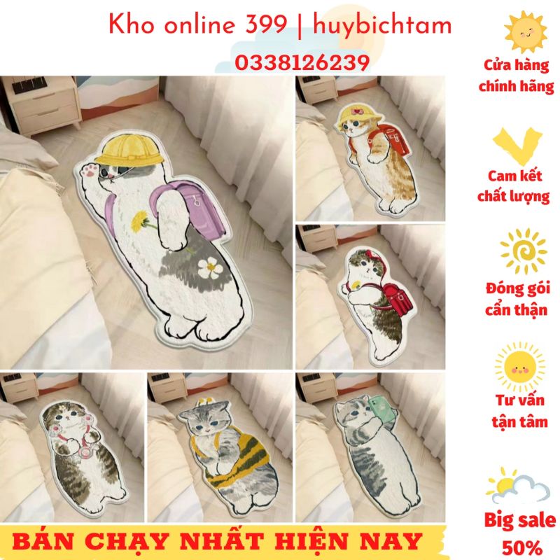 [RẺ VÔ ĐỊCH] thảm chân giường decor phòng ngủ lông cừu dễ thương chống trơn trượt 60cmx120cm, thảm chùi chân
