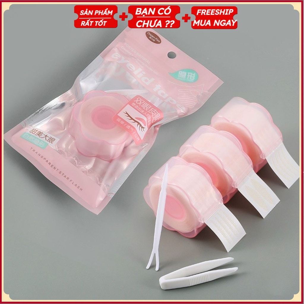 PVN38069 Miếng Dán Mí Cao Cấp Vân Lưới Kích Mí Cuộn 600 Cái Tặng Kèm Que Y Kích Mí .