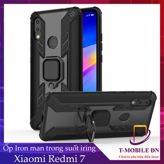 Ốp lưng Xiaomi Redmi 7 iRON MAN IRING TRONG SUỐT Nhựa PC cứng viền dẻo chống sốc