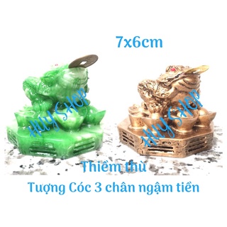 THIỀM THỪ  - TƯỢNG CÓC 3 CHÂN NGẬM TIỀN (7X6CM)