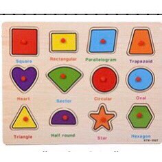 Bảng Ghép Hình Núm Gỗ 10 chủ đề, An Toàn Cho Bé