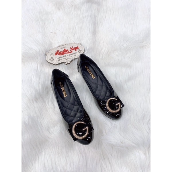 giày cao gót 3p nữ da bóng và da lì mác tròn mũi tròn