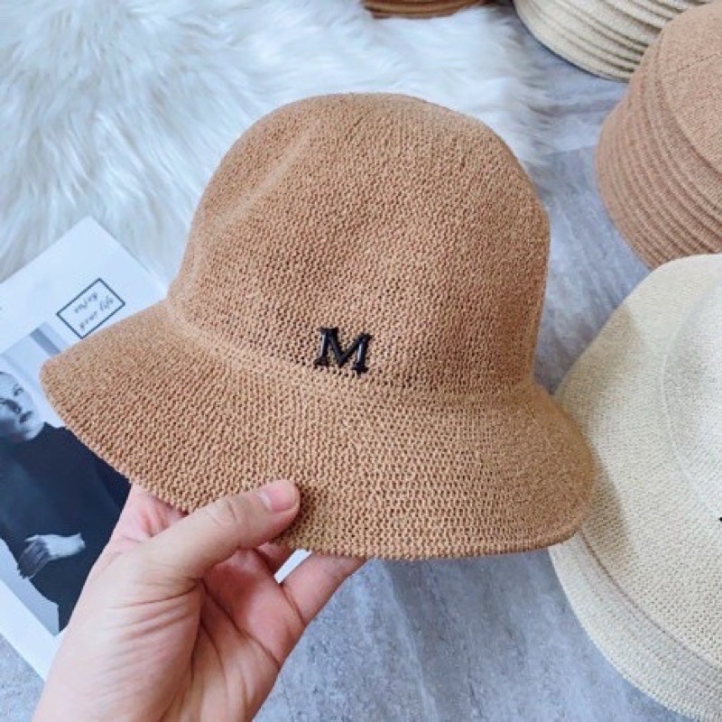 Mũ cói chữ M phong cách Hàn Quốc siêu hot - SL07