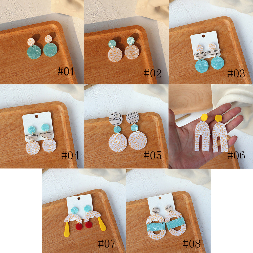 Hoa Tai Dáng Dài Hoạ Tiết Hình Học Độc Đáo Thời Trang