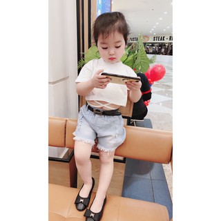 Áo croptop đan dây cho bé gái