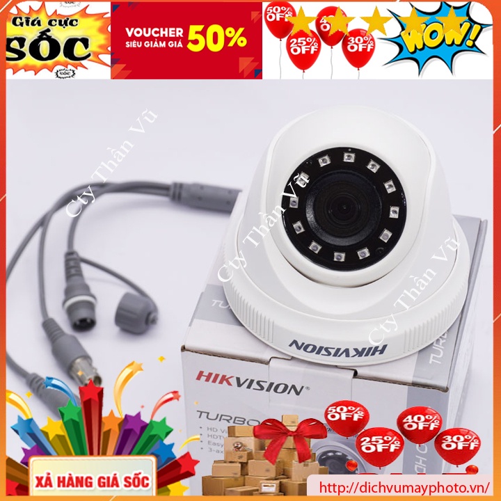 Camera quan sát TVI Hik dome 2MP sắt dòng B2, mã DS-2CE56B2-IF giá tốt chất lượng MVP Thăng Long