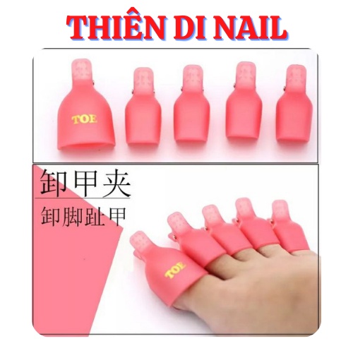 Kẹp nhựa ủ chân phá móng gel, kẹp ủ phá gel chân bộ 5 chiếc Thiên Di Nail