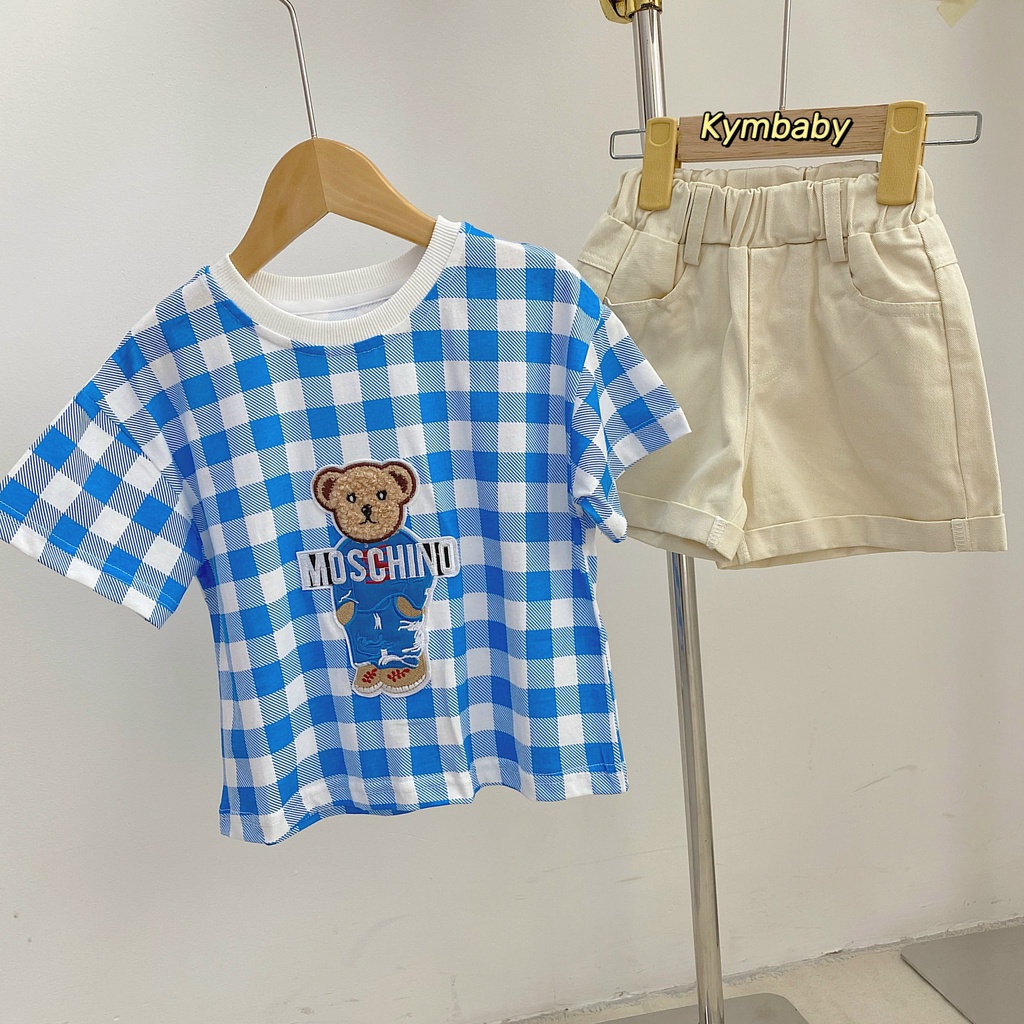 Áo thun gấu caro cho bé gái A664