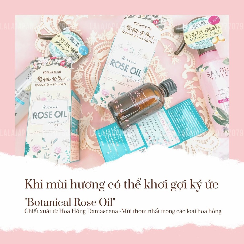 Botanical Rose Oil Nhật Bản dầu dưỡng cho tóc và body