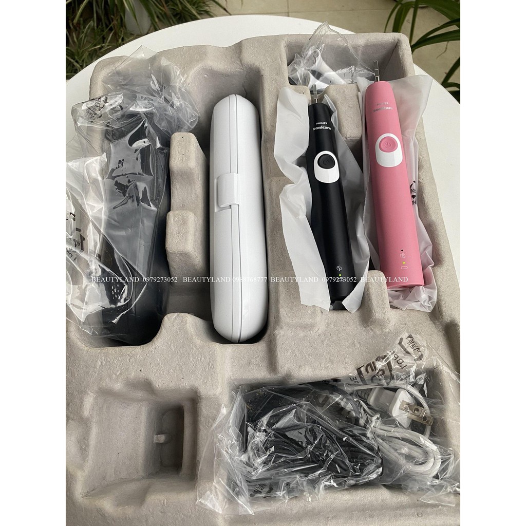 Bộ Đôi 2 Bàn Chải Đánh Răng Điện Philips Sonicare 4300 ProtectiveClean Đen Hồng Mỹ