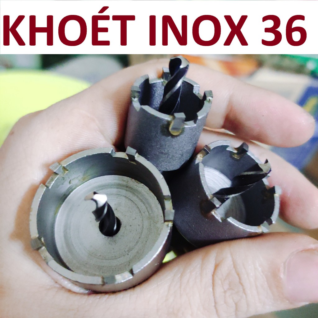 Mũi khoét inox 36 , khoét sắt, nhôm, tôn, đầu hợp kim, mũi khoét kim loại 36mm, hàng phổ thông