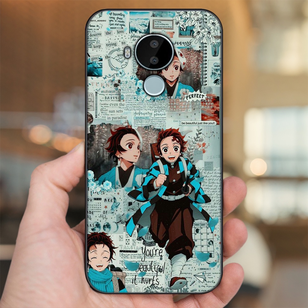 Ốp lưng Nokia C30 viền đen in hình Tanjiro Kimetsu No Yaiba