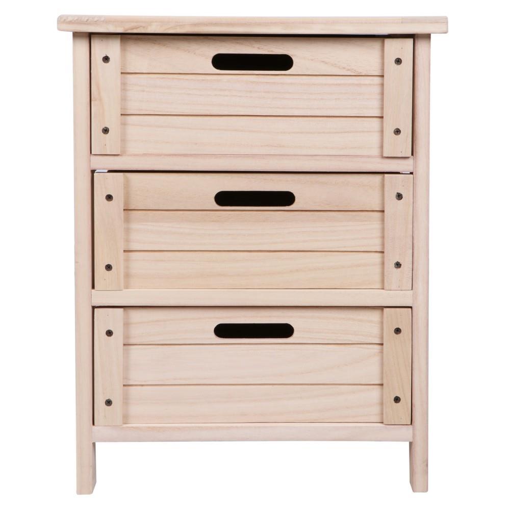 HOMEBASE FURDINI Tủ gỗ bằng gỗ tự nhiên 3 tầng H52xW40xD30cm màu gỗ tự nhiên