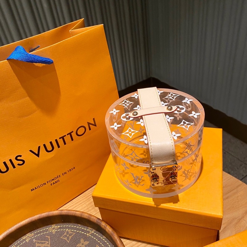 Túi xách nữ hình hộp tròn chất liệu nhựa cao cấp quai da thật thương hiệu Louis Vuitton LV hàng vip 1-1