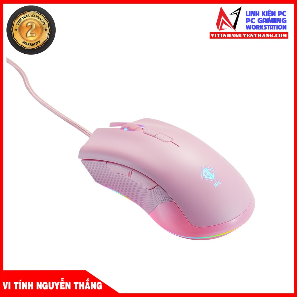 CHUỘT CHƠI GAME BJX M9 (USB/LED RGB) PINK/BLACK NEW