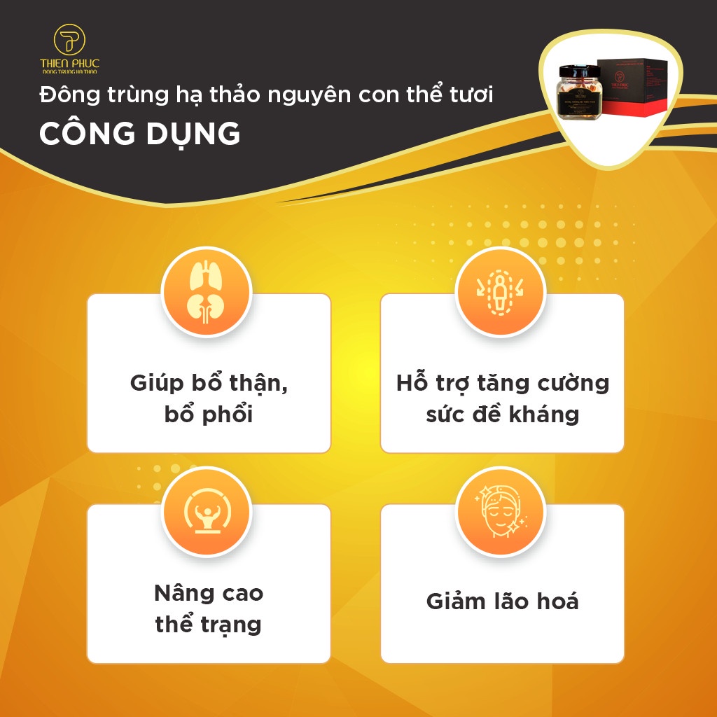 Đông trùng hạ thảo Thiên Phúc nguyên con thể tươi lọ 100gr