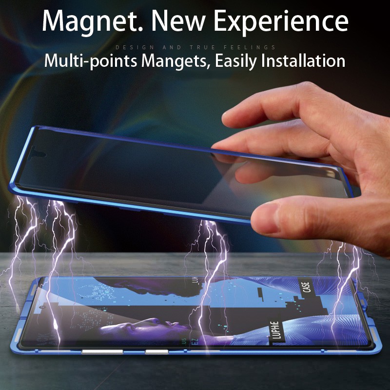 ỐP LƯNG KÍNH 9H LIKGUS Samsung Galaxy Note 10 9 8 Pro S8 S9 S10 Plus BẢO VỆ 360 ĐỘ HÍT NAM CHÂM MAGNETIC ADSORPTION CASE