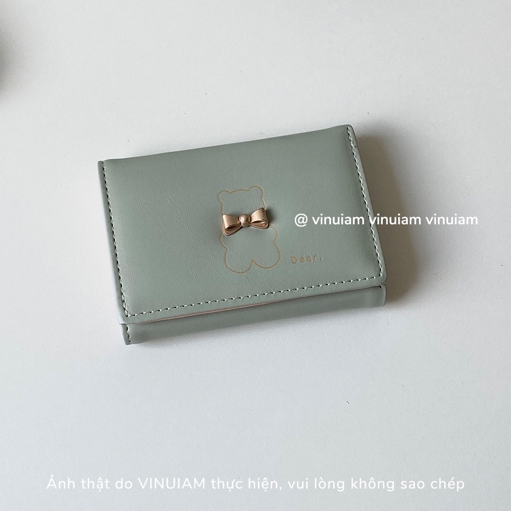 Ví nữ mini ngắn cầm tay da PU cao cấp thiết kế nhiều ngăn kiểu dáng dễ thương - V03