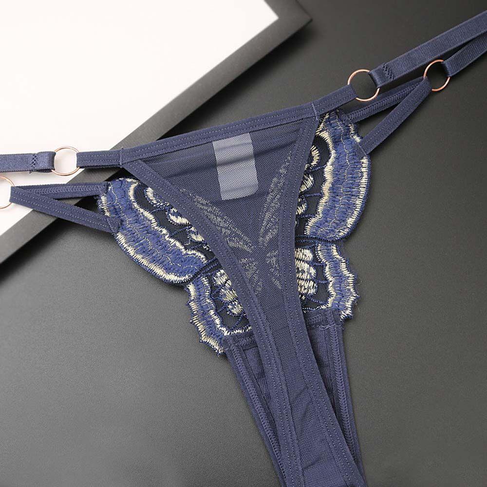 Quần Lót Lọt Khe Thêu Hình Bướm Phối Ren Quyến Rũ Cho Nữ