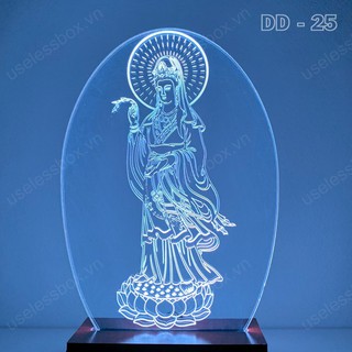 Đèn led 3D hình Phật - Quan Âm Bồ Tát đứng - [16 màu DD25]