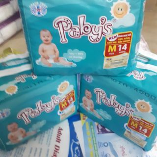 Bỉm dán Pabys combo 1 gói Thạch Thảo S15/ M14/ L3/(13-15 Miếng) + KM miếng bỉm quần cùng size