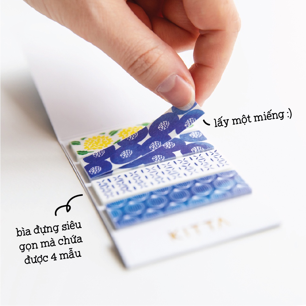 Băng keo giấy cắt sẵn KITTA BASIC - sự kết hợp hoàn hảo giữa washi tape và stickers - hàng chính hãng 💫