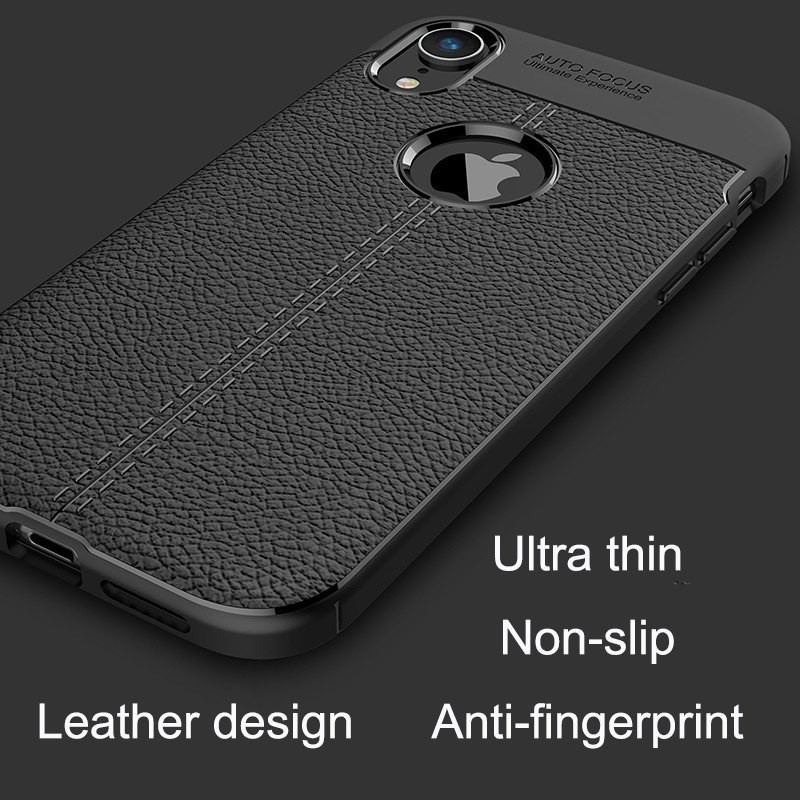 Ốp Lưng Auto Focus Vân Da Cho iPhone XR
