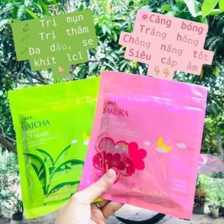 01 gói mặt nạ trà xanh hoa anh đào