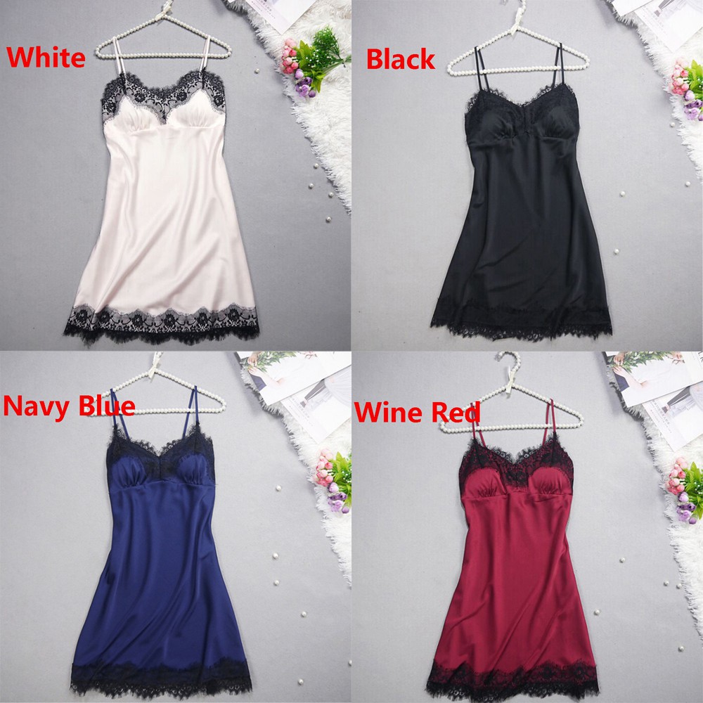 Set Đồ Ngủ Lụa Satin Phối Ren Quyến Rũ