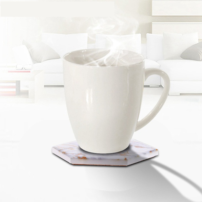 Set 8 Tấm Lót Ly Uống Nước Bằng Gốm Sứ Có Giá Đỡ Họa Tiết Đá Hoa Cương Siêu Thấm Nóng Và Lạnh