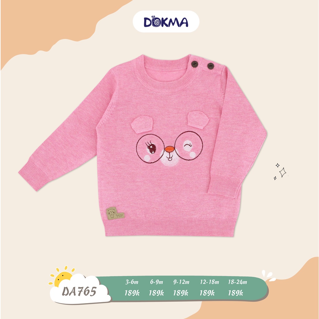 Dokma - Áo len cừu mềm mịn cổ tròn 6-24m DA765