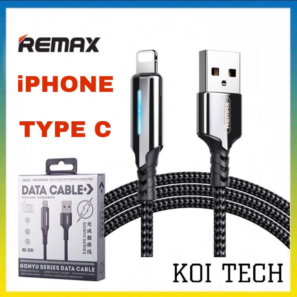 Dây sạc iphone type c tự ngắt Remax RC - 123i RC - cáp sạc nhanh iphone type c tự ngắt - vienthonghn