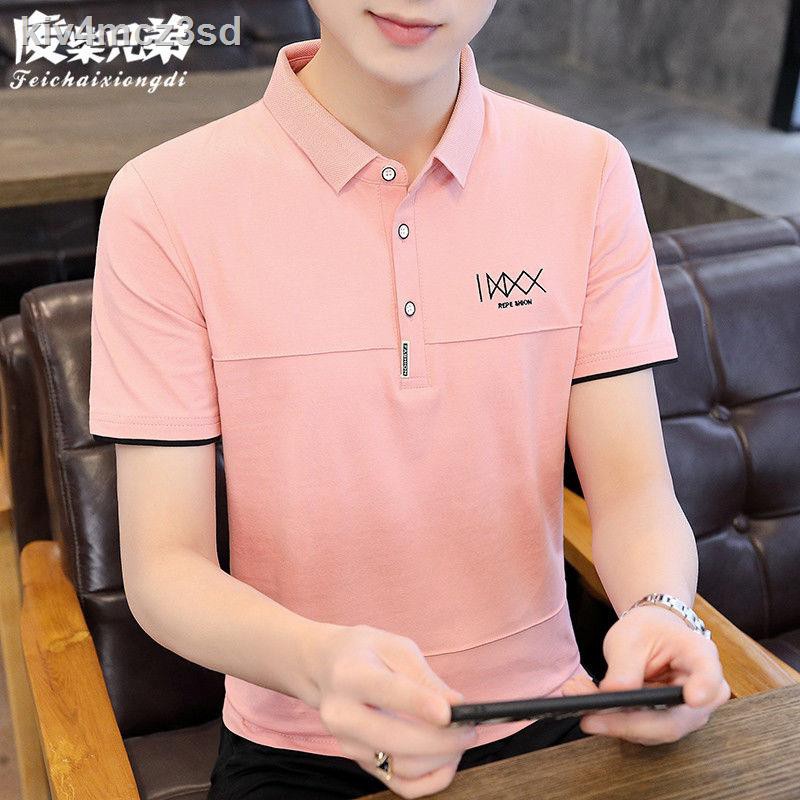 ㍿♨[Chất lượng cao] Áo tay ngắn nam mùa hè 95% cotton POLO thun lửng xu hướng thời trang phong cách hàn quốc