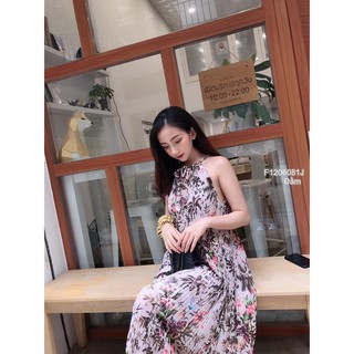 Đầm maxi hoa dập li 2 dây sang chảnh!