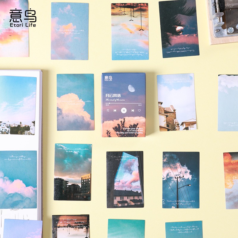 Bộ postcard mini hình phong cảnh phong cách vintage (30 Hình - 4.4 x 6.4cm)