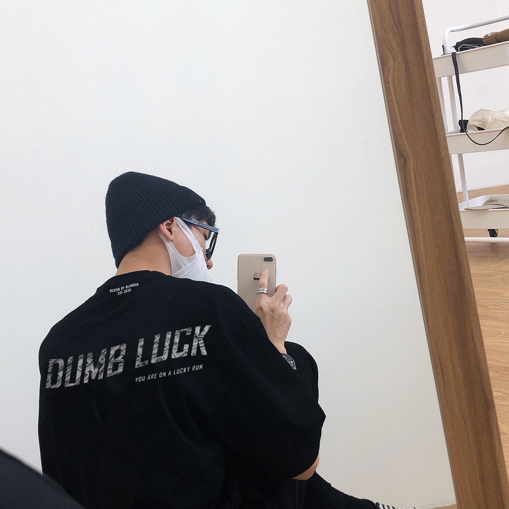 Áo thun GLAMOUR 100% cotton 4 chiều - Lucky Tee - Màu Trắng/Đen